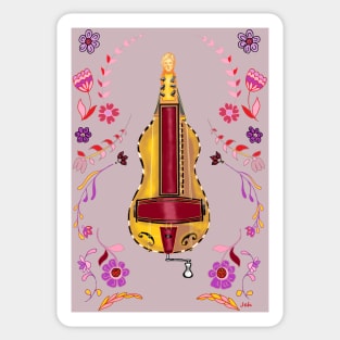 Floral hurdy gurdy 2 Sticker